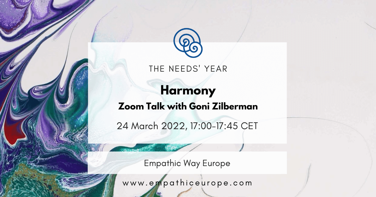 12 harmony zoom talk with goni zilberman the needs year empathic way europe
