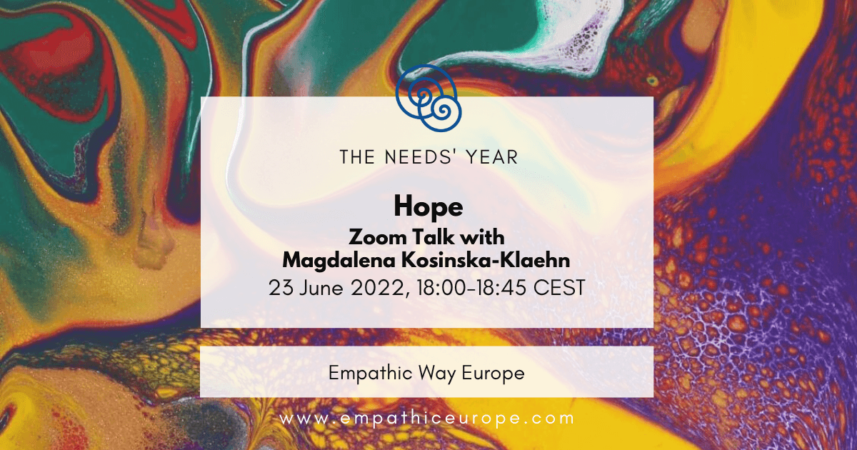 25 hope zoom talk with Magdalena Kosinska Klaehn the needs year empathic way europe