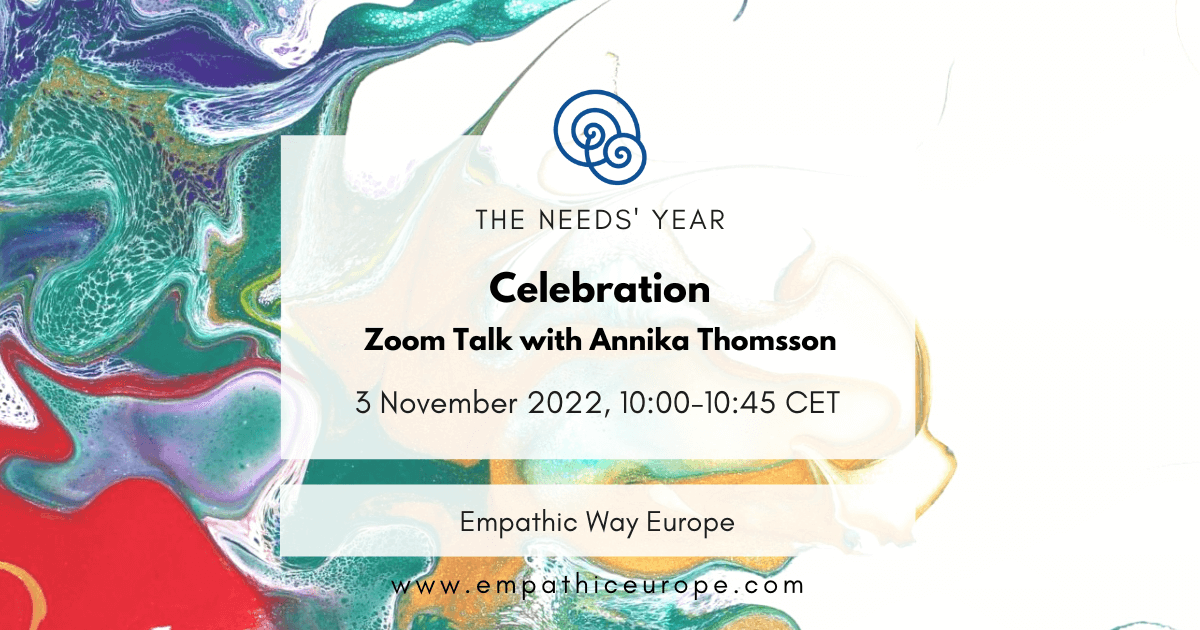 41 celebration zoom talk with Annika Thomsson the needs year empathic way europe-