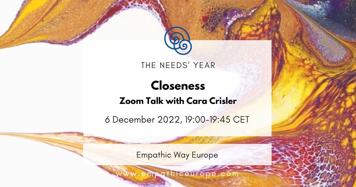 49 closeness zoom talk with Cara Crisler the needs year empathic way europe