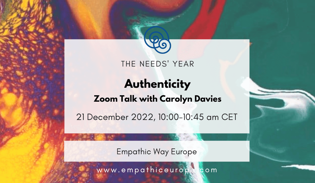 Authenticity – Zoom Talk with Carolyn Davies