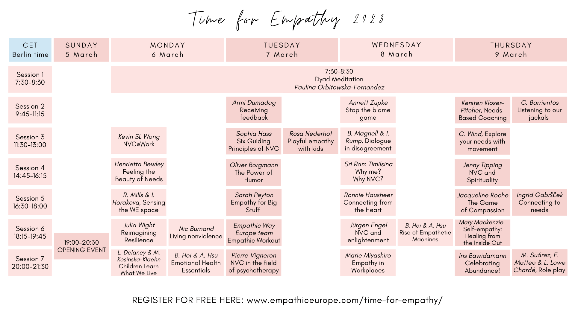 Time for Empathy 2023 programme